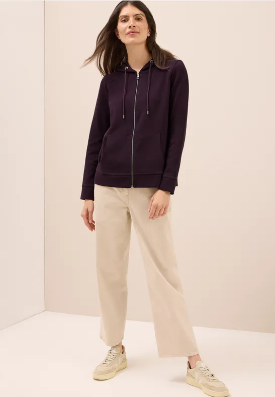 Sweatjacke mit Struktur eggplant red