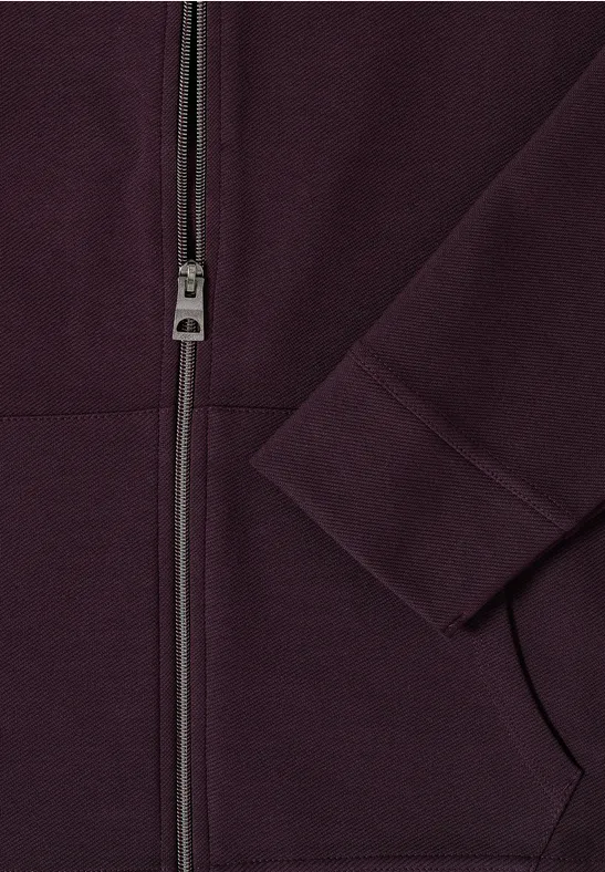Sweatjacke mit Struktur eggplant red