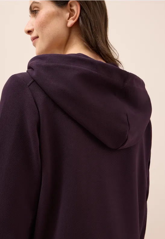 Sweatjacke mit Struktur eggplant red