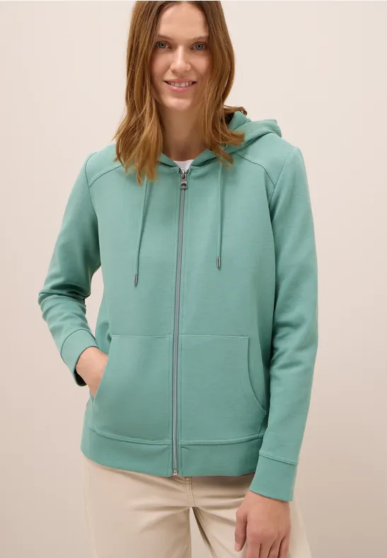 Sweatjacke mit Struktur jewel green