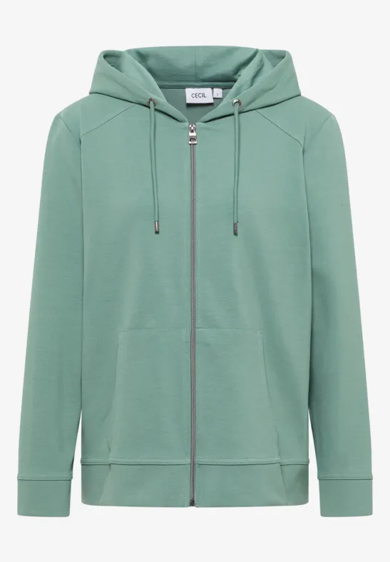 Sweatjacke mit Struktur jewel green