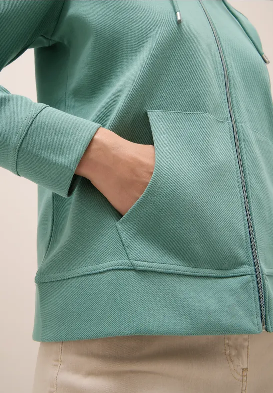 Sweatjacke mit Struktur jewel green