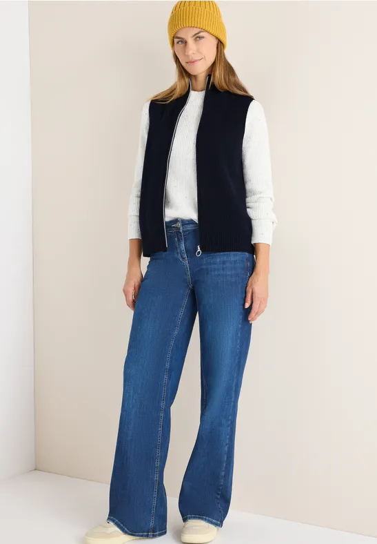 Vest met geribde structuur urban dark blue