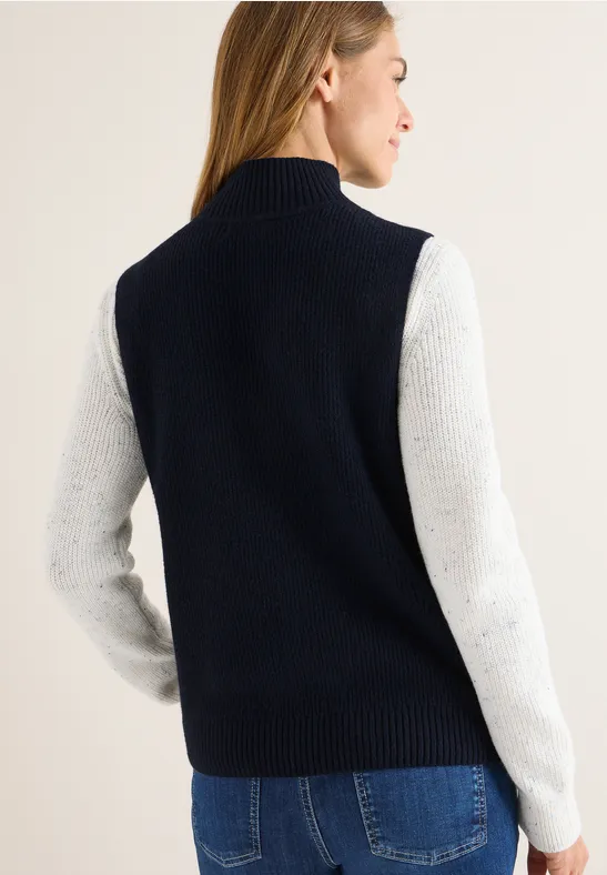 Vest met geribde structuur urban dark blue