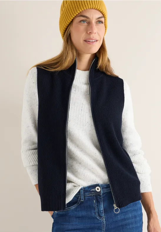 Vest met geribde structuur urban dark blue