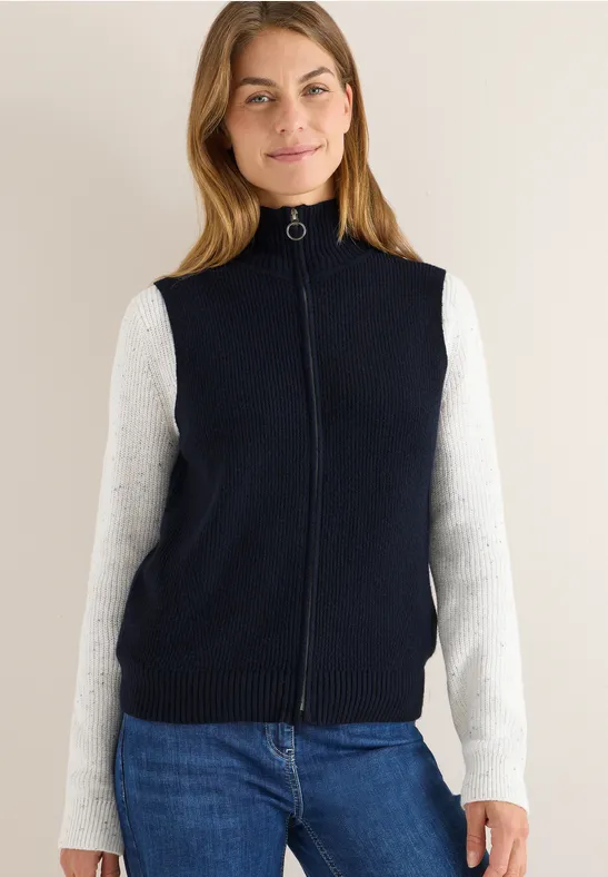 Vest met geribde structuur urban dark blue