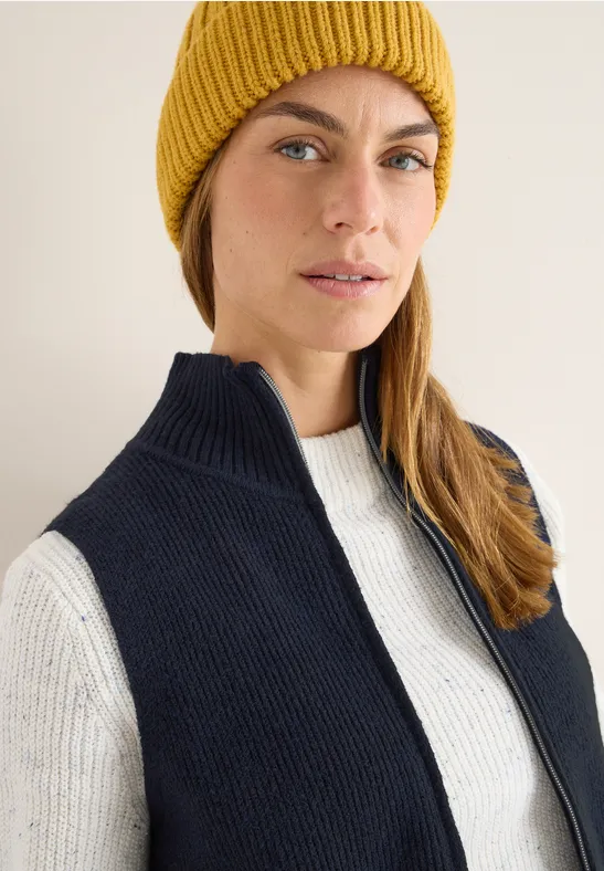 Vest met geribde structuur urban dark blue