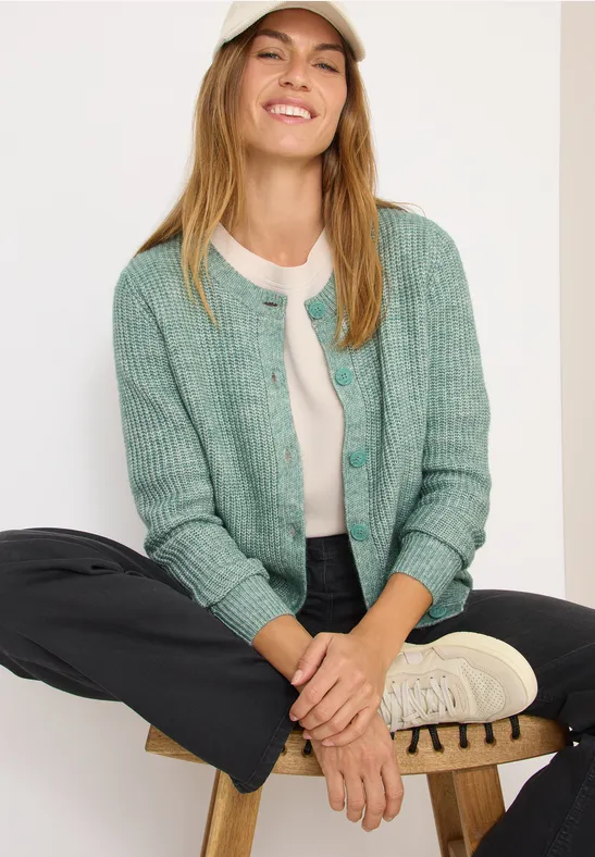 Melange Cardigan jewel green melange