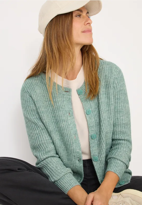 Melange Cardigan jewel green melange