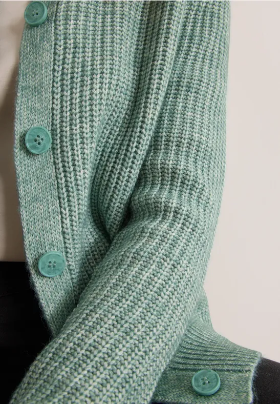 Melange Cardigan jewel green melange