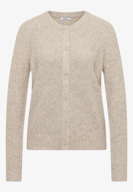 Melange Cardigan toffee cream melange