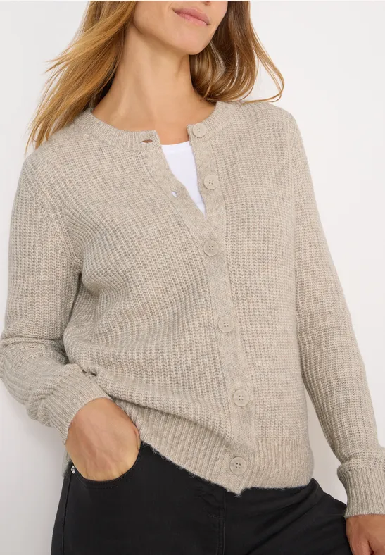 Melange Cardigan toffee cream melange