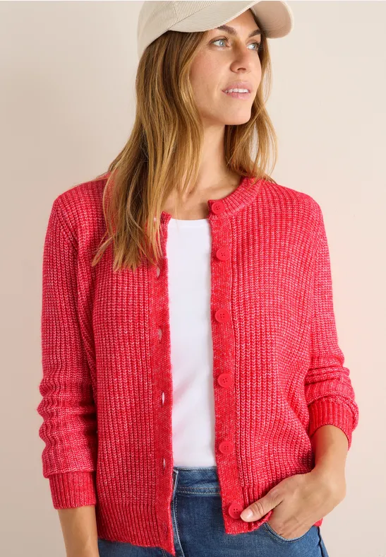 Melange Cardigan fiery red melange