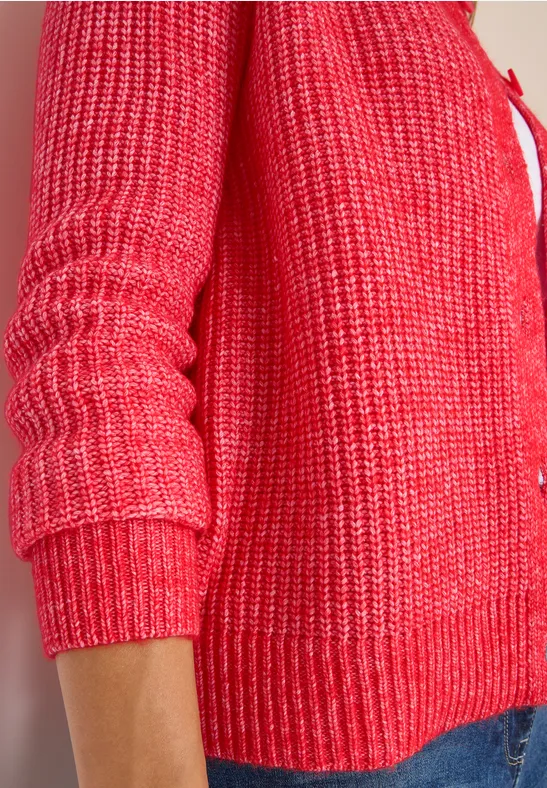 Melange Cardigan fiery red melange