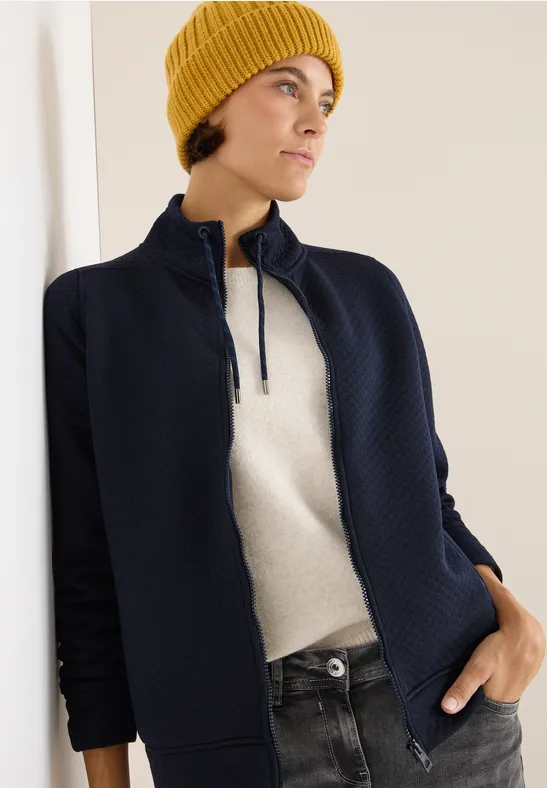 Sweatjacke mit Struktur urban dark blue