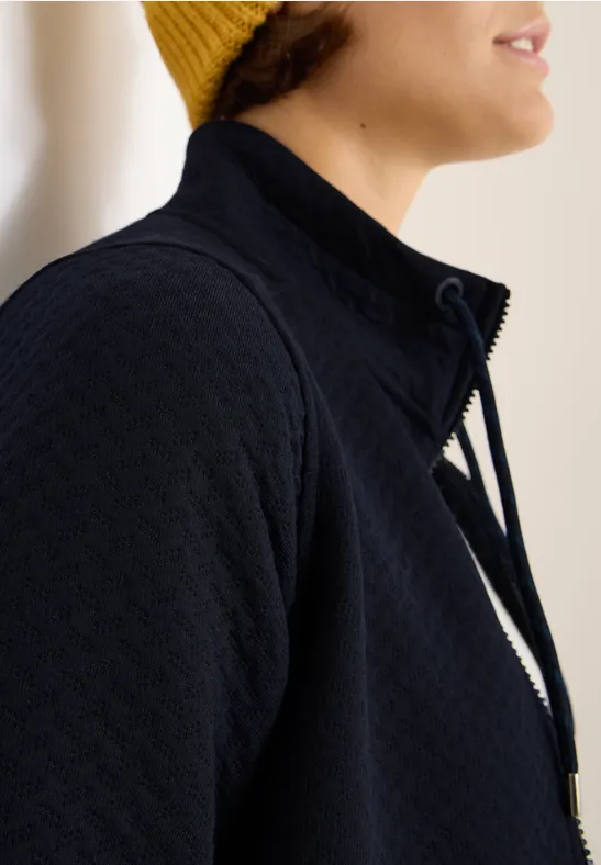 Sweatjacke mit Struktur urban dark blue