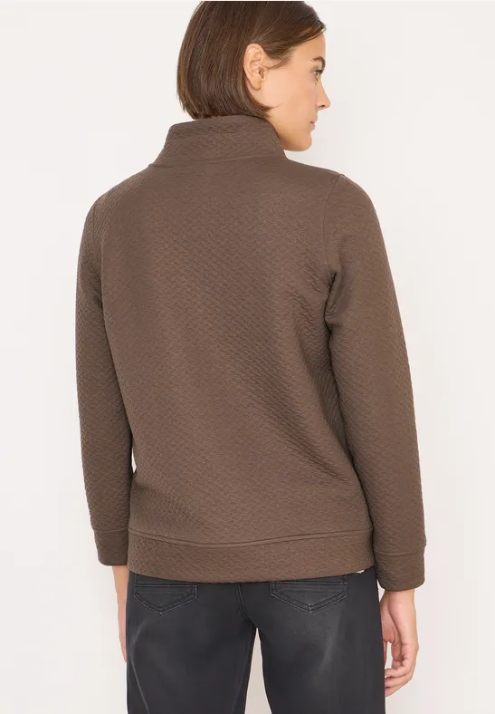 Sweatjacke mit Struktur cocoa taupe