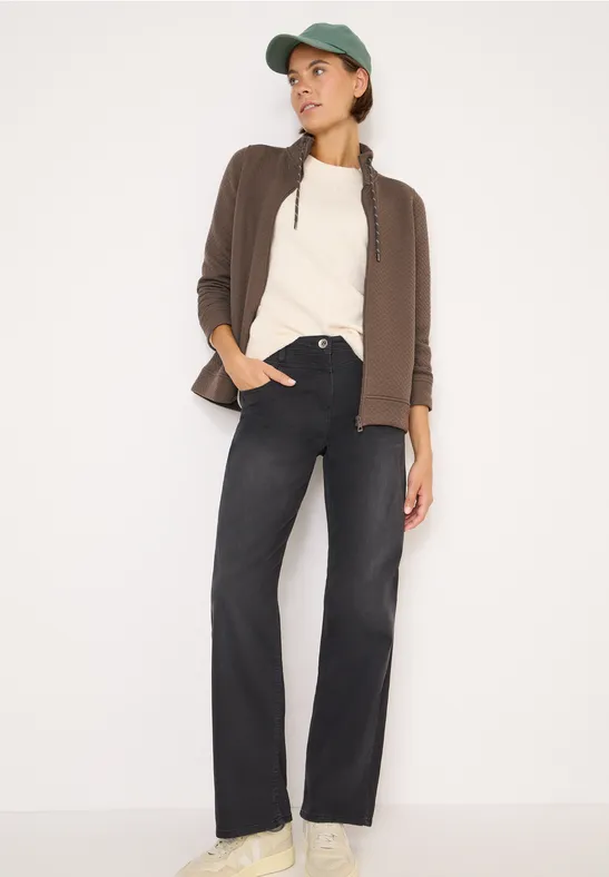 Sweatjacke mit Struktur cocoa taupe