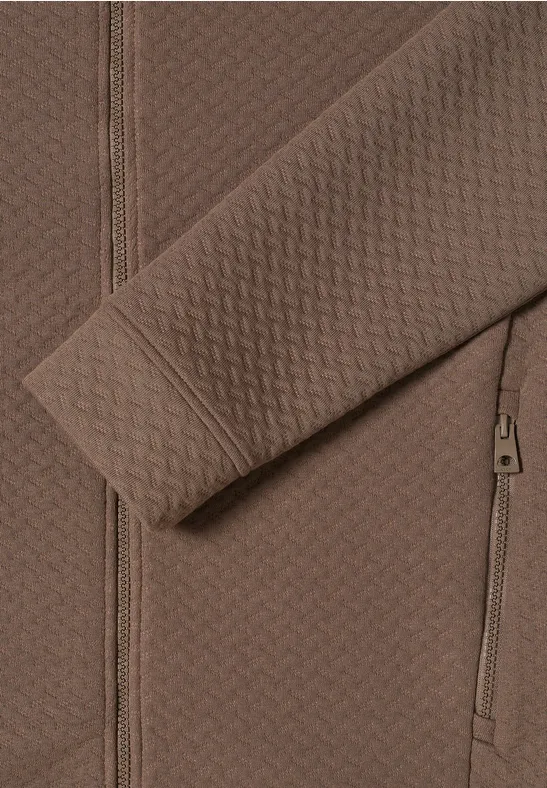 Sweatjacke mit Struktur cocoa taupe