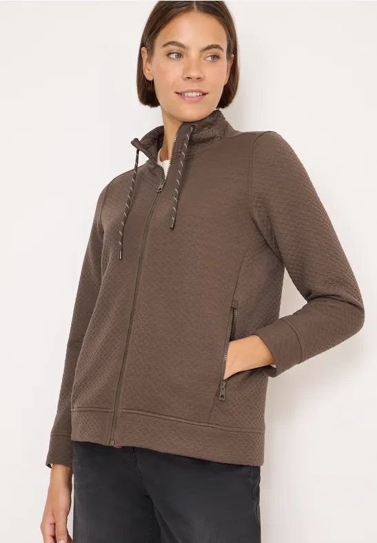 Sweatjacke mit Struktur cocoa taupe