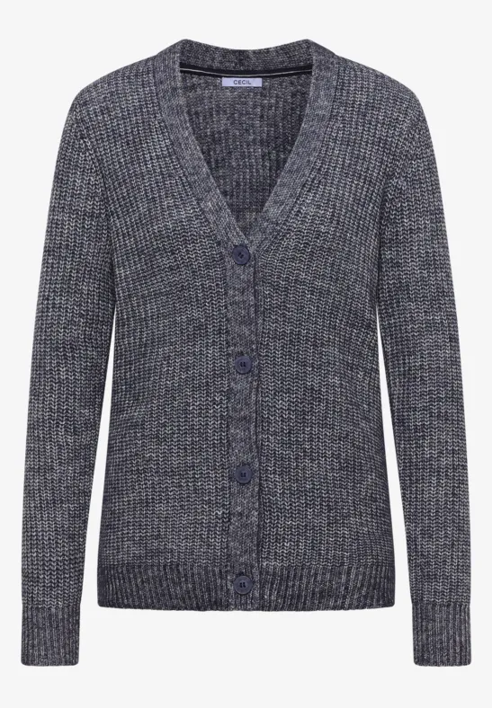 Chunky Melange Cardigan urban dark blue