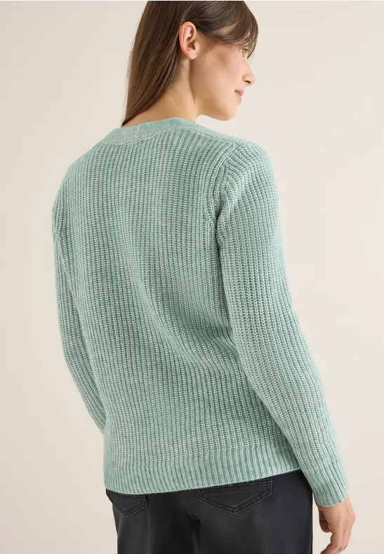 Chunky Melange Cardigan jewel green melange