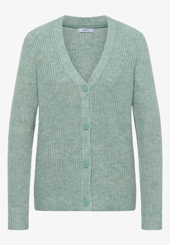 Chunky Melange Cardigan jewel green melange