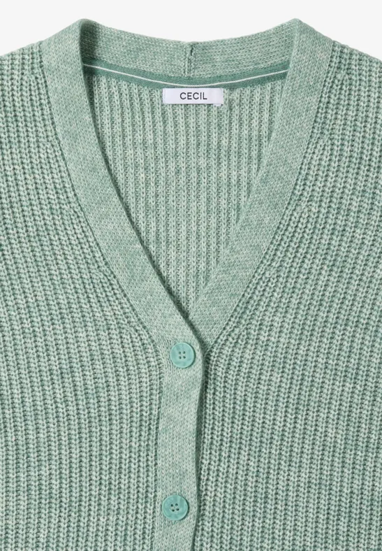Chunky Melange Cardigan jewel green melange