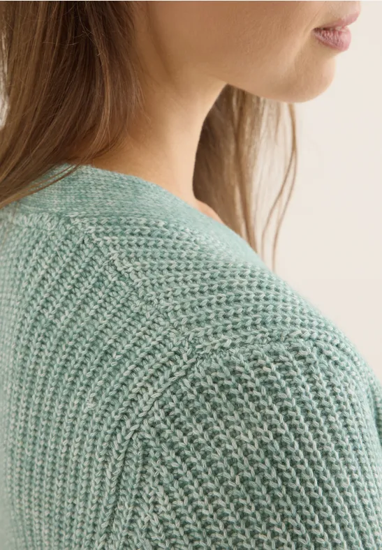 Chunky Melange Cardigan jewel green melange