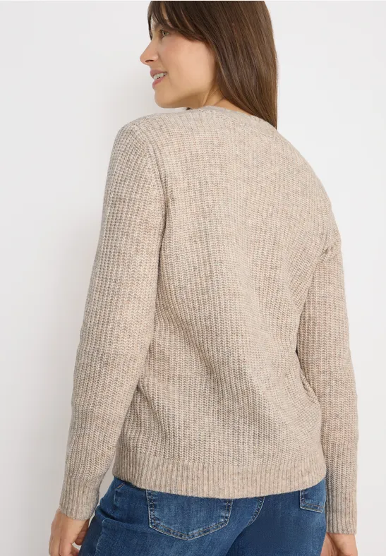 Chunky Melange Cardigan toffee cream melange
