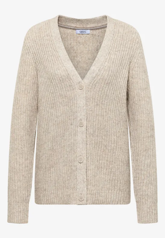 Chunky Melange Cardigan toffee cream melange