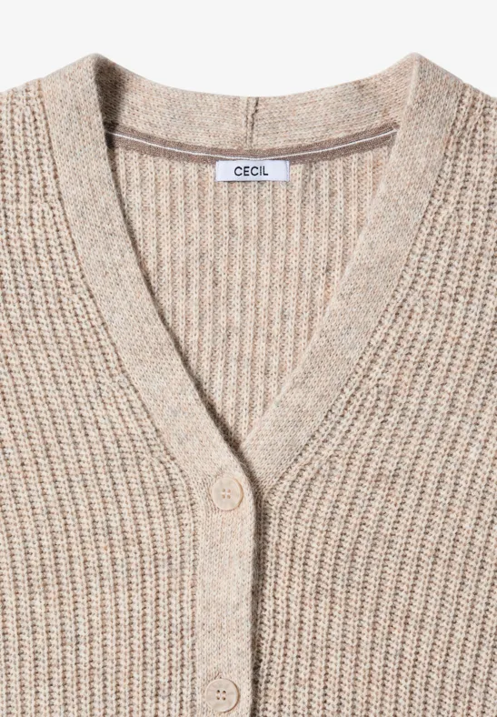 Chunky Melange Cardigan toffee cream melange