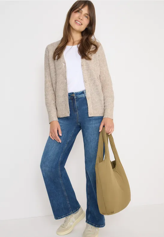 Chunky Melange Cardigan toffee cream melange