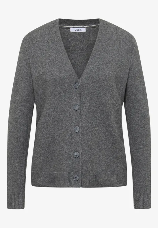 Cardingan mit Strickdetails flint grey melange