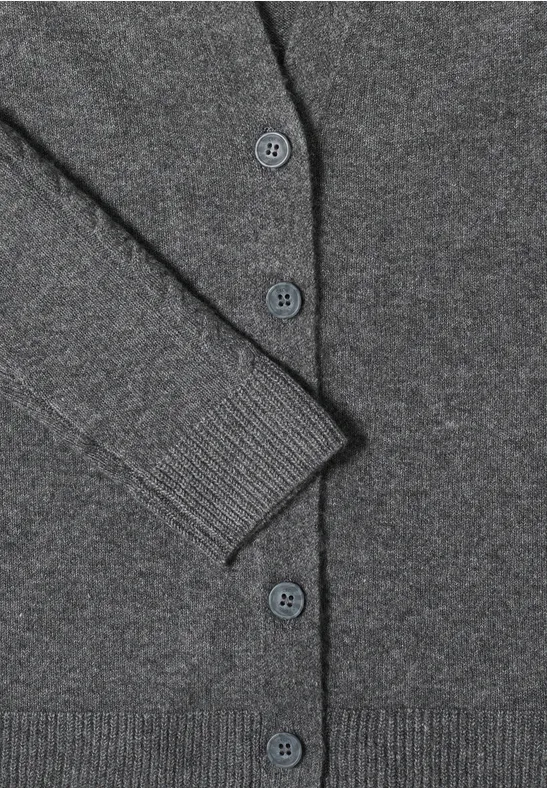 Cardingan mit Strickdetails flint grey melange