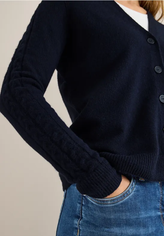 Cardingan mit Strickdetails urban dark blue