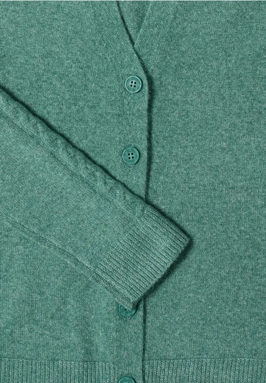 Cardingan mit Strickdetails jewel green melange