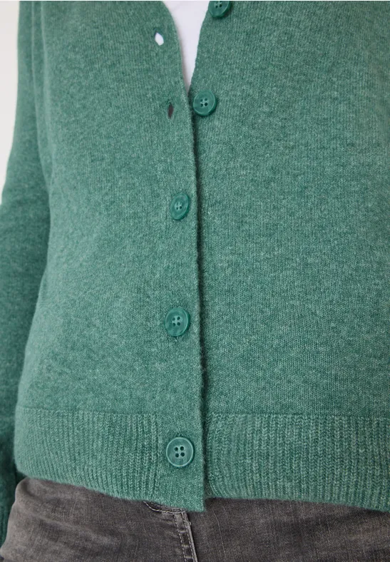 Cardingan mit Strickdetails jewel green melange