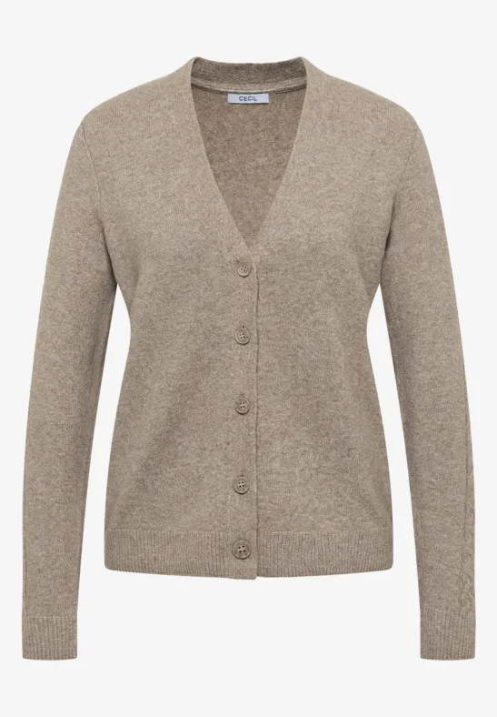 Cardingan mit Strickdetails toffee cream melange
