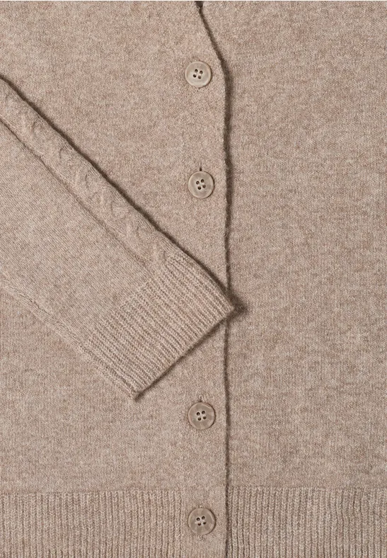 Cardingan mit Strickdetails toffee cream melange