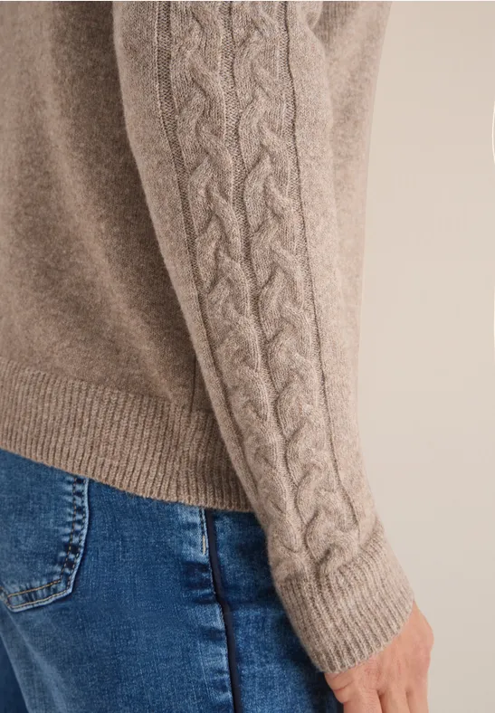Cardingan mit Strickdetails toffee cream melange