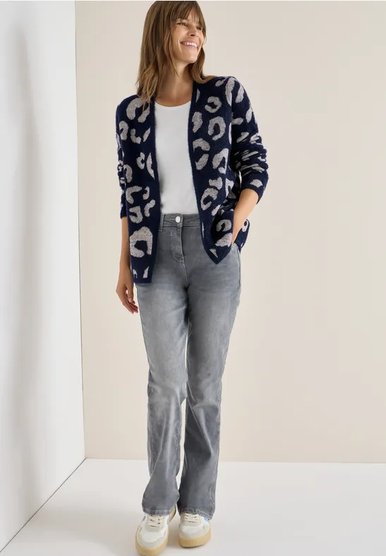 Offener Federgarn Cardigan urban dark blue