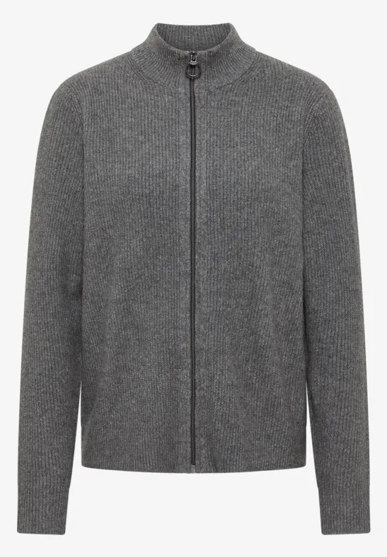 Cosy vest met ritssluiting flint grey melange