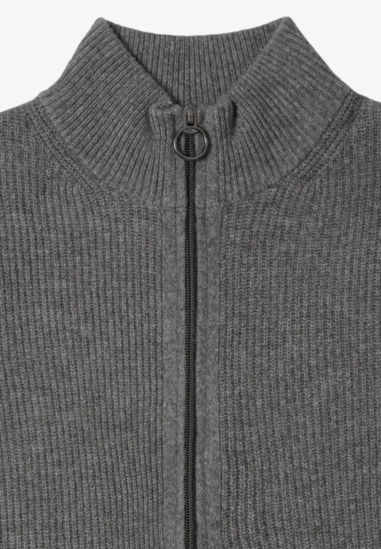 Cosy vest met ritssluiting flint grey melange