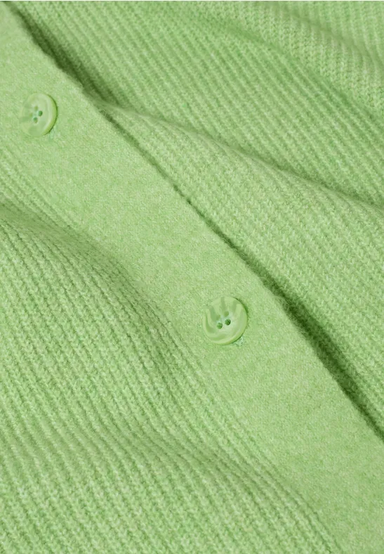 Kurzer Cardigan bamboo green melange