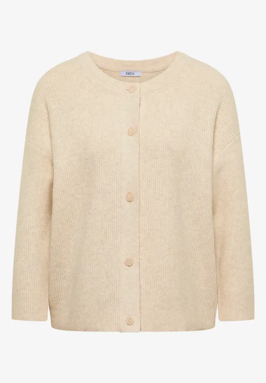 Kurzer Cardigan egg beige melange