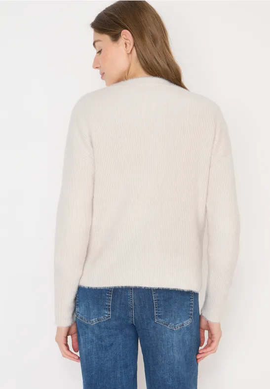 Geribd vest van verengaren light greige
