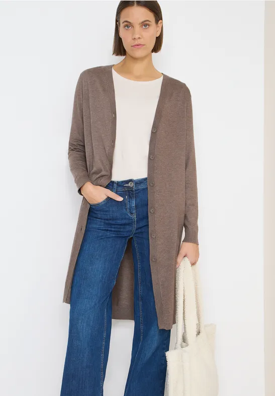 Langer Cardigan chocolate mousse melange