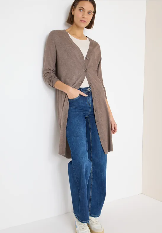 Langer Cardigan chocolate mousse melange