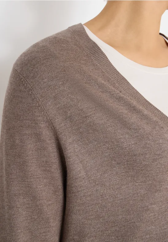 Langer Cardigan chocolate mousse melange